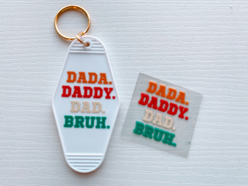 Dada Daddy Dad Bruh (set of 4 mini decals)