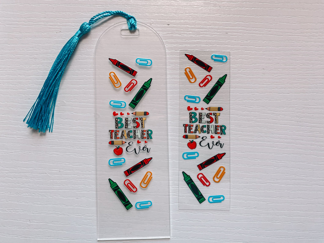 Best teacher ever- bookmark decal