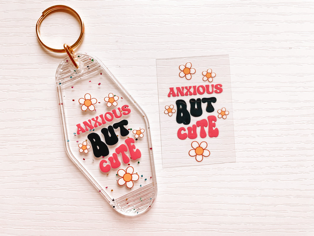 Anxious but cute- pink (set of 4 mini decals)