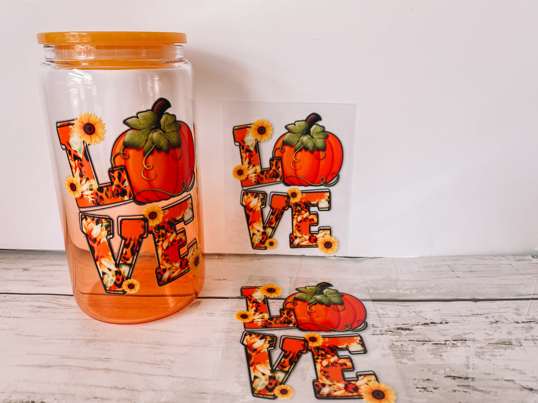 Love Fall & pumpkins- decal