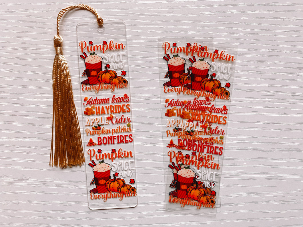 Fall Bookmark decal