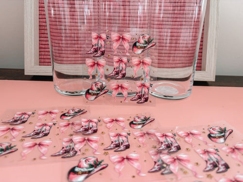 Pink bows & boots-decal