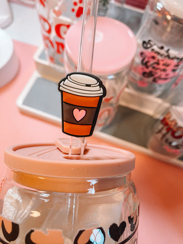 Coffee cup heart Straw topper