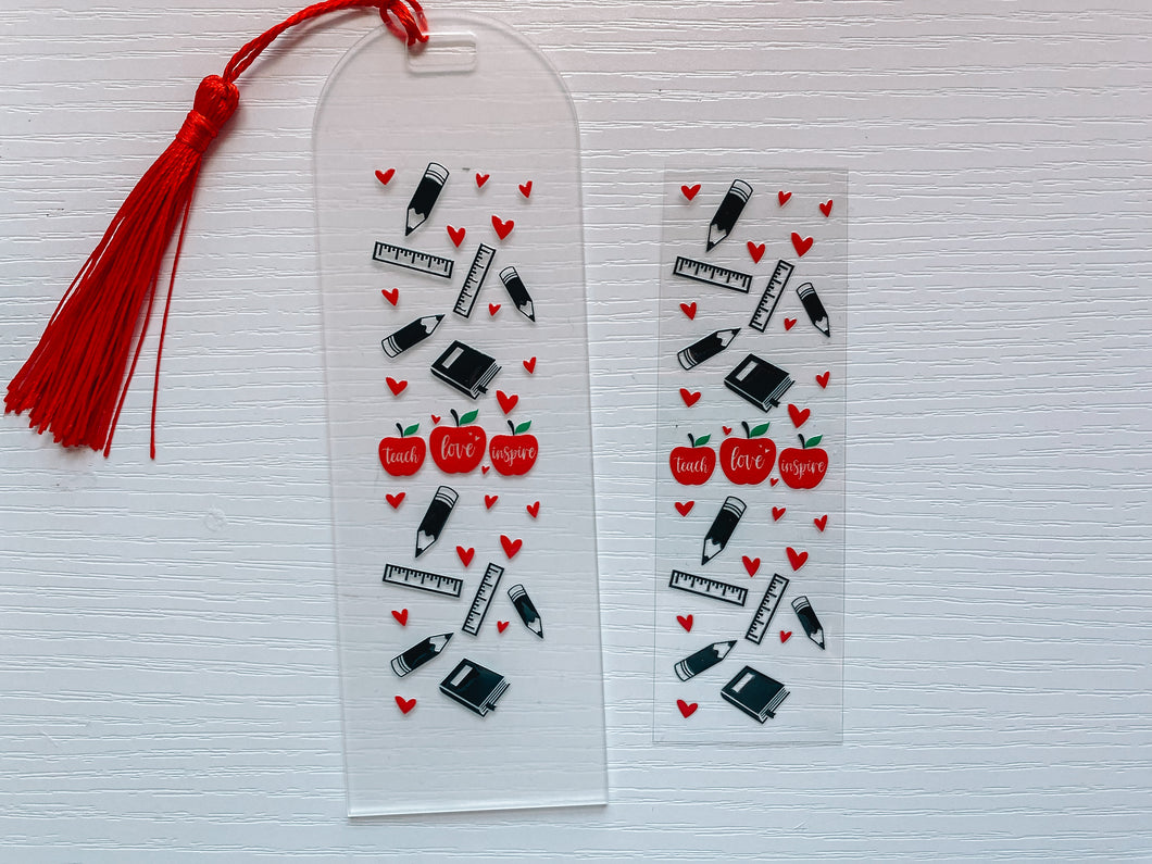 Teach Love Inspire- bookmark decal