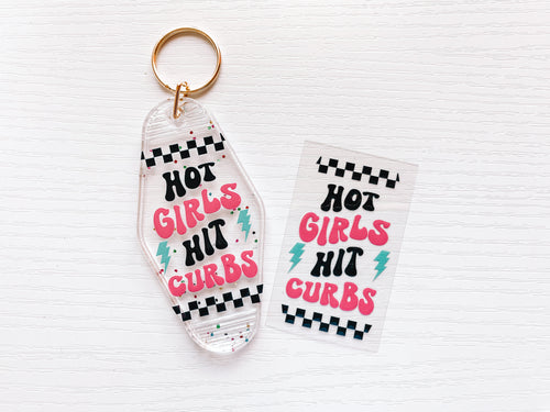 Hot girls hit curbs- set of 4 mini decals