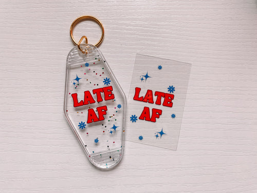 Late AF- set of 4 mini decals
