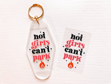 Hot girls can’t park -pink (set of 4 mini decals)