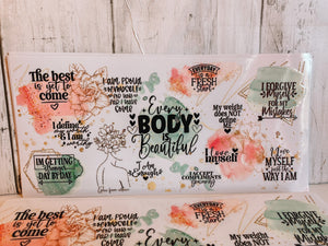 Every Body is Beautiful 16oz glass can Cup Wrap