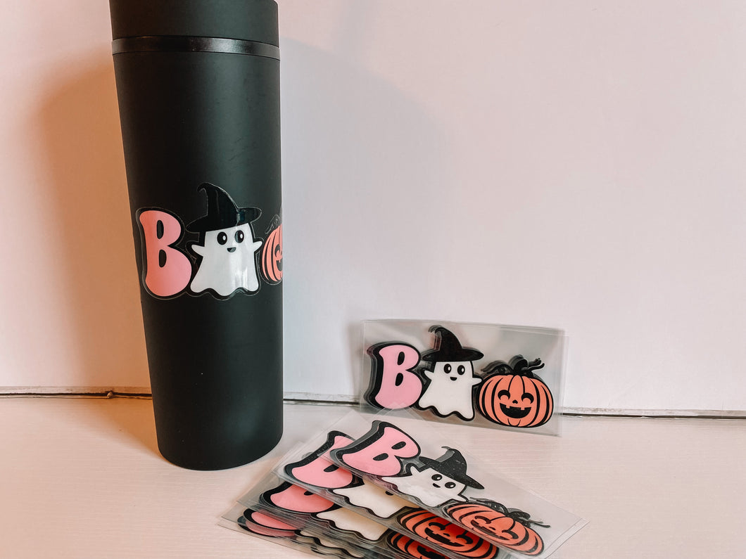 Pink & white BOO Decal