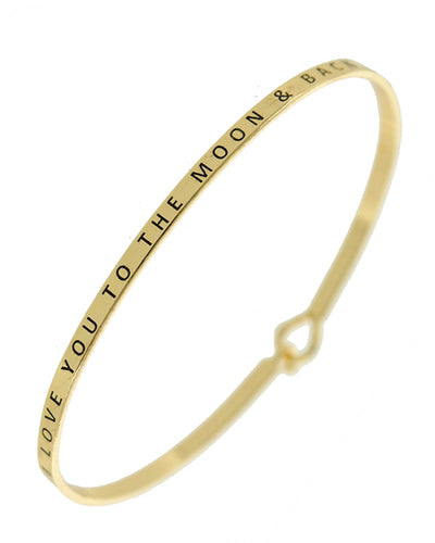 I love you to the moon & back - gold tone