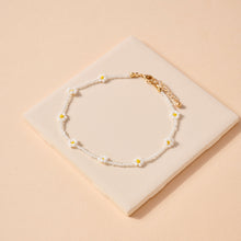 Load image into Gallery viewer, Ivory sunflower anklet