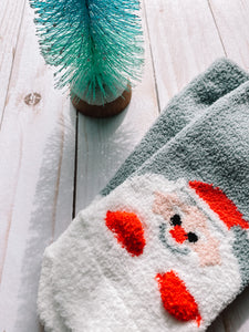 Holiday Santa fluffy sleep socks