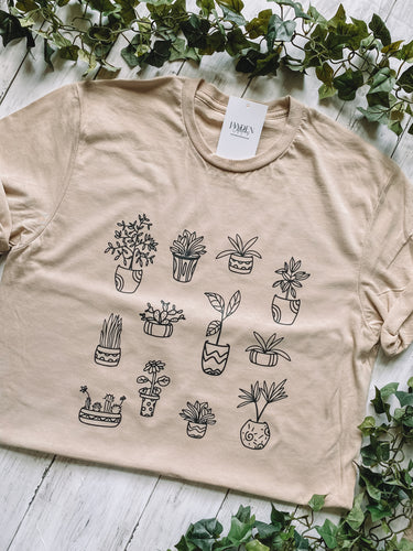 Plant doodle tee - Sand colored