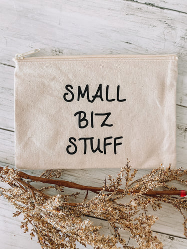 Small Biz Stuff - Canvas zip pouch