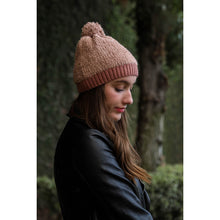 Load image into Gallery viewer, Cleo dusty rose pom pom beanie